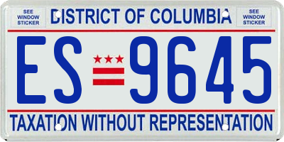 DC license plate ES9645