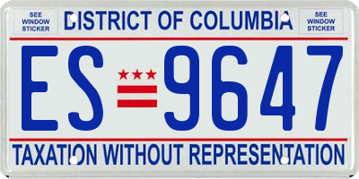 DC license plate ES9647