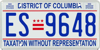 DC license plate ES9648