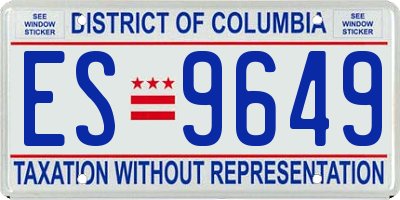 DC license plate ES9649