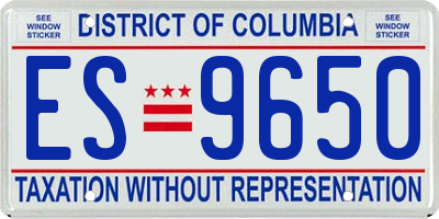 DC license plate ES9650