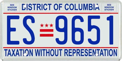 DC license plate ES9651