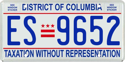 DC license plate ES9652