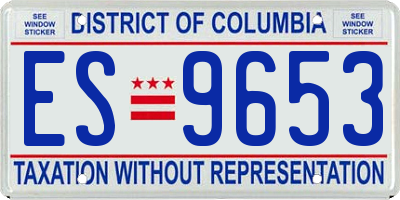 DC license plate ES9653
