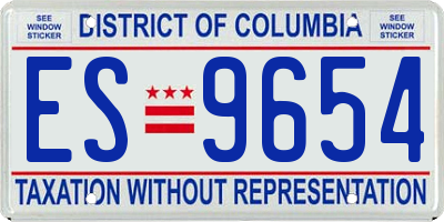 DC license plate ES9654