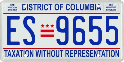 DC license plate ES9655