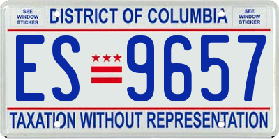 DC license plate ES9657