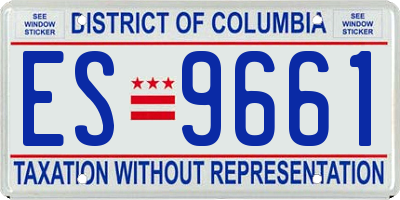 DC license plate ES9661