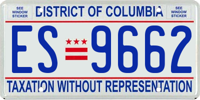 DC license plate ES9662