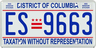 DC license plate ES9663