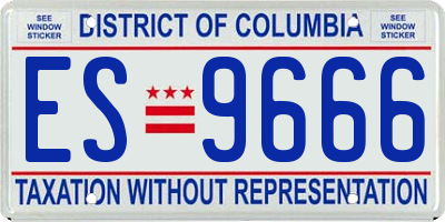 DC license plate ES9666