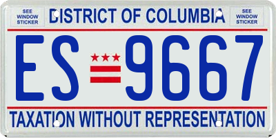 DC license plate ES9667