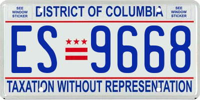DC license plate ES9668