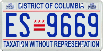 DC license plate ES9669