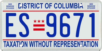 DC license plate ES9671