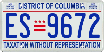 DC license plate ES9672