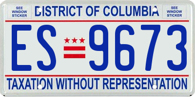 DC license plate ES9673