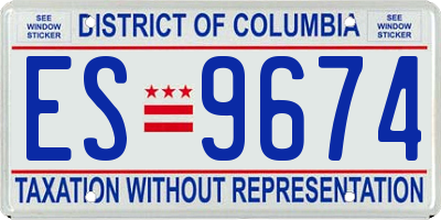 DC license plate ES9674