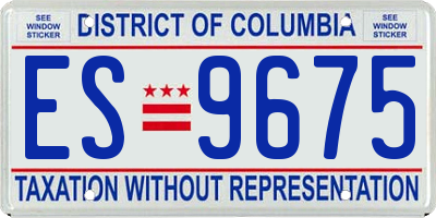 DC license plate ES9675