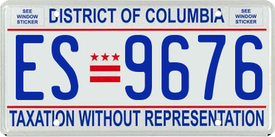DC license plate ES9676