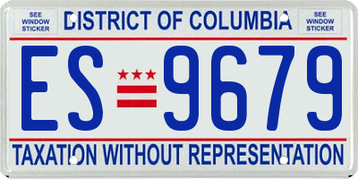 DC license plate ES9679