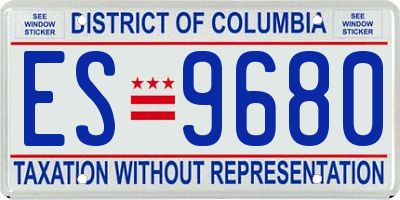 DC license plate ES9680