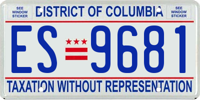 DC license plate ES9681