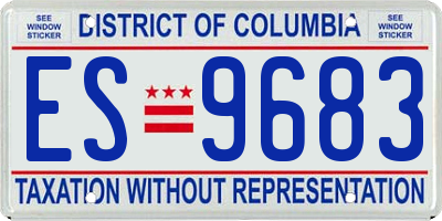 DC license plate ES9683