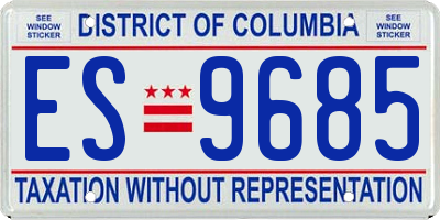 DC license plate ES9685