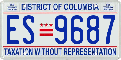 DC license plate ES9687