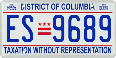 DC license plate ES9689