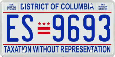 DC license plate ES9693