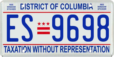 DC license plate ES9698