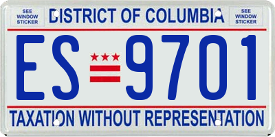 DC license plate ES9701