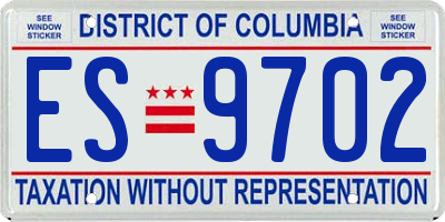 DC license plate ES9702