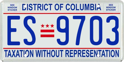 DC license plate ES9703