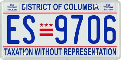 DC license plate ES9706