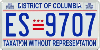 DC license plate ES9707