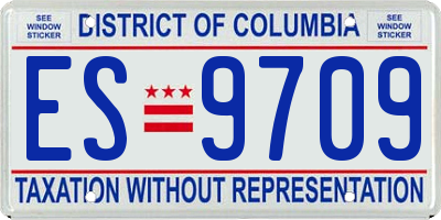 DC license plate ES9709