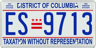 DC license plate ES9713