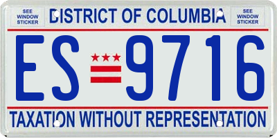 DC license plate ES9716