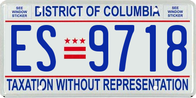 DC license plate ES9718