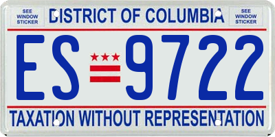 DC license plate ES9722