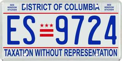 DC license plate ES9724