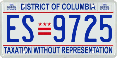 DC license plate ES9725