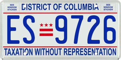 DC license plate ES9726