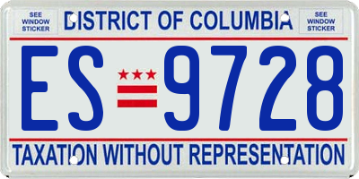 DC license plate ES9728