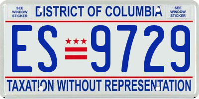 DC license plate ES9729