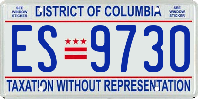 DC license plate ES9730
