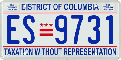 DC license plate ES9731